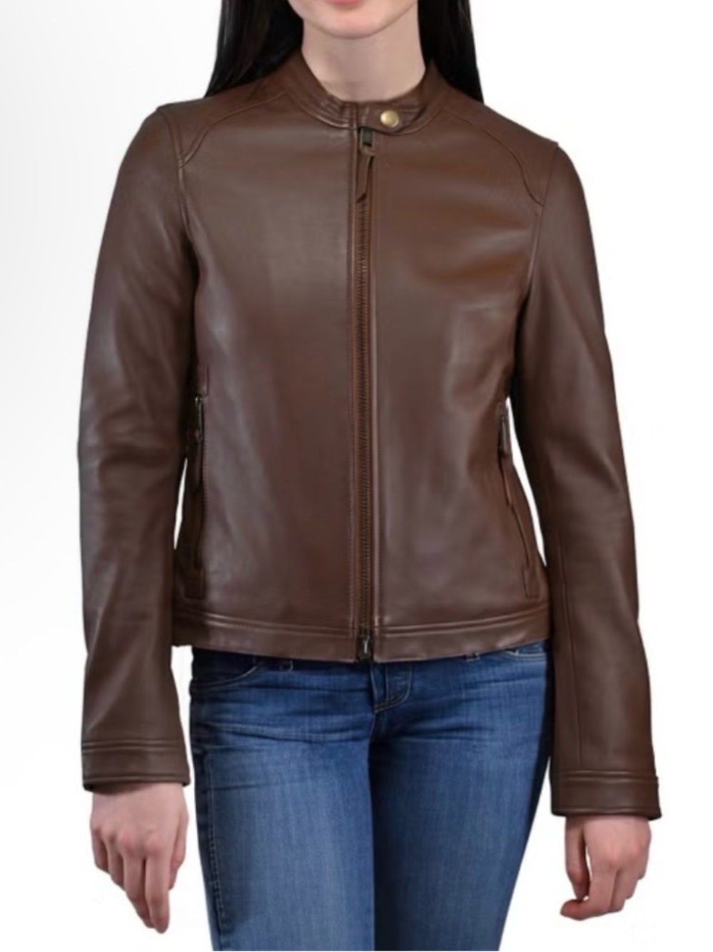 Frye Women's Brown Lambskin Leather Jacket M/L NWT